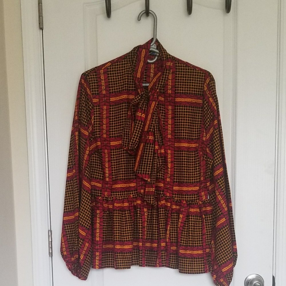 African print dashiki long sleeve top.